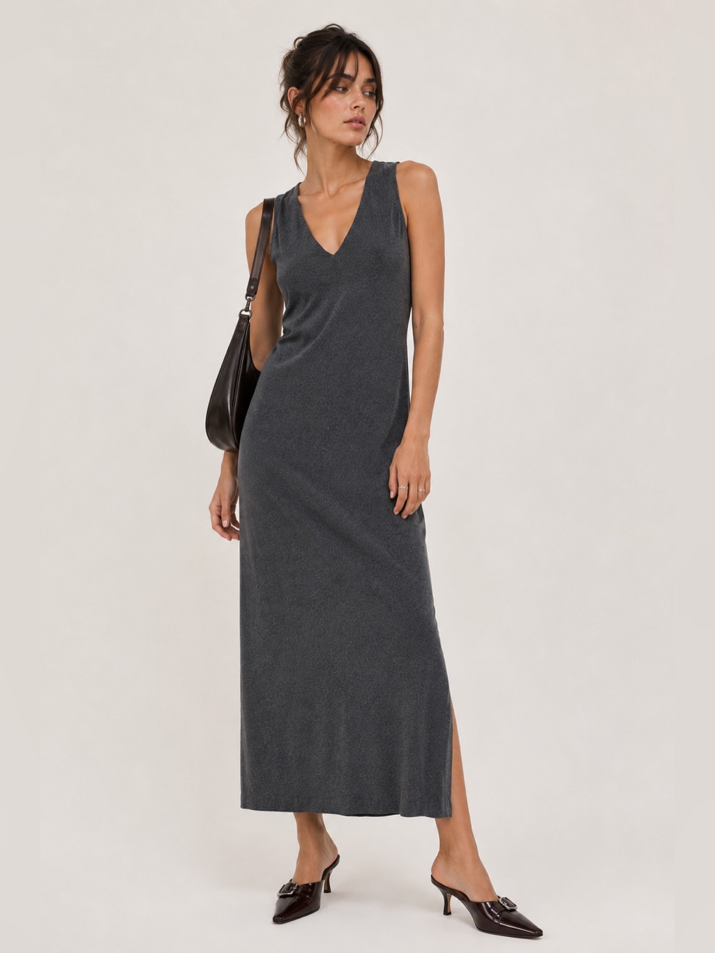 Alice + Olivia Air By Stacey Bendet | Size 12 |Gray Jersey Midi Dress